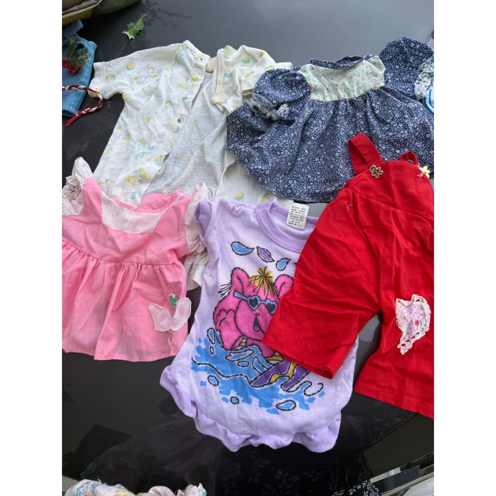 Vintage Doll Clothing Lot Peggy Clifford Handmade Velvet Cotton Raincoat Rompers
